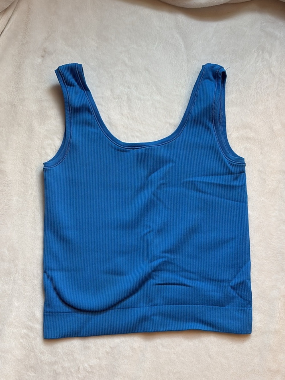Athleta Ribbed Scoop Neck Tank Top Blue Size S
